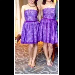 LOT OF 2 PURPLE BRIDESMAID DRESSES XS & S